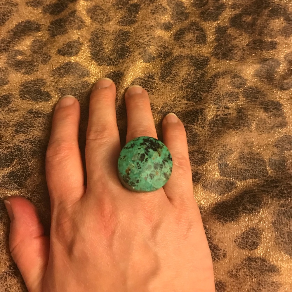 Cocktail Ring - Turquoise Coloring - Sz. 8